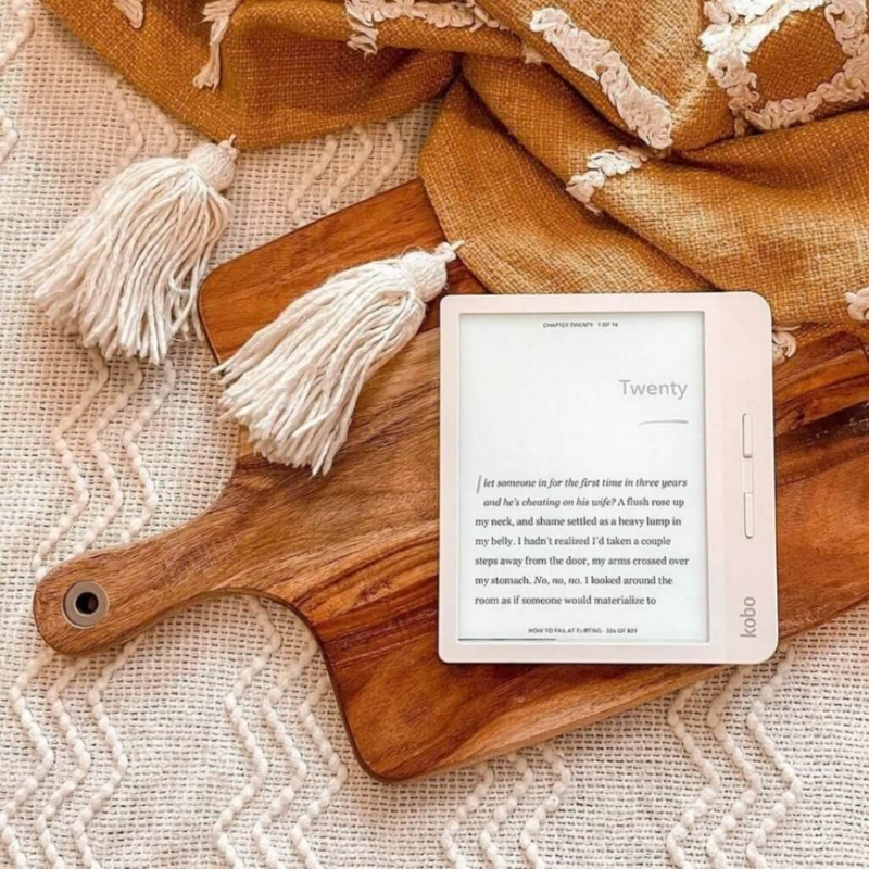 Digital reader with wooden boards