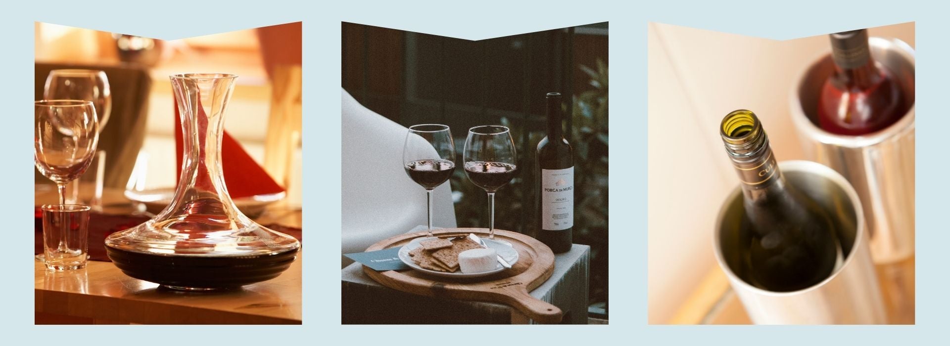 wine glasses, wine decanter, wine chiller