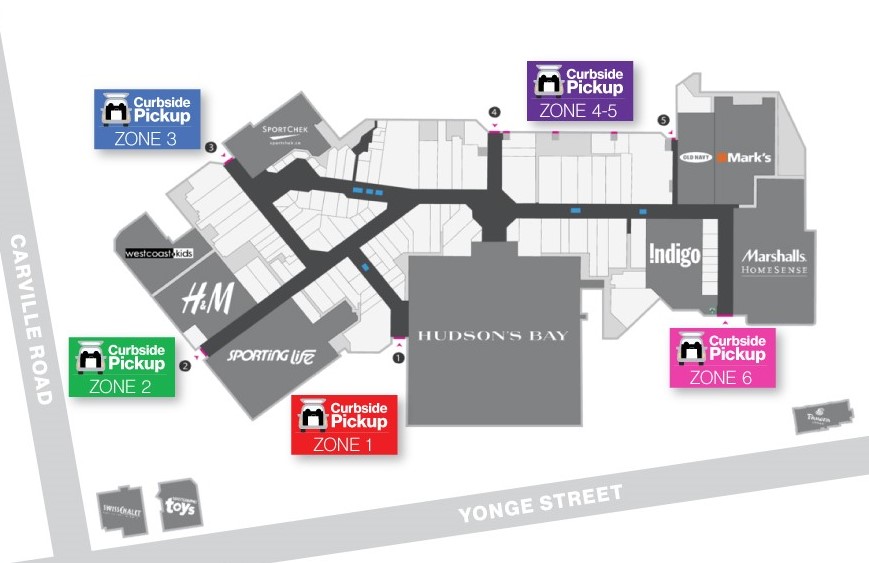 Hillcrest's Curbside and Centralized pickup Centre Map