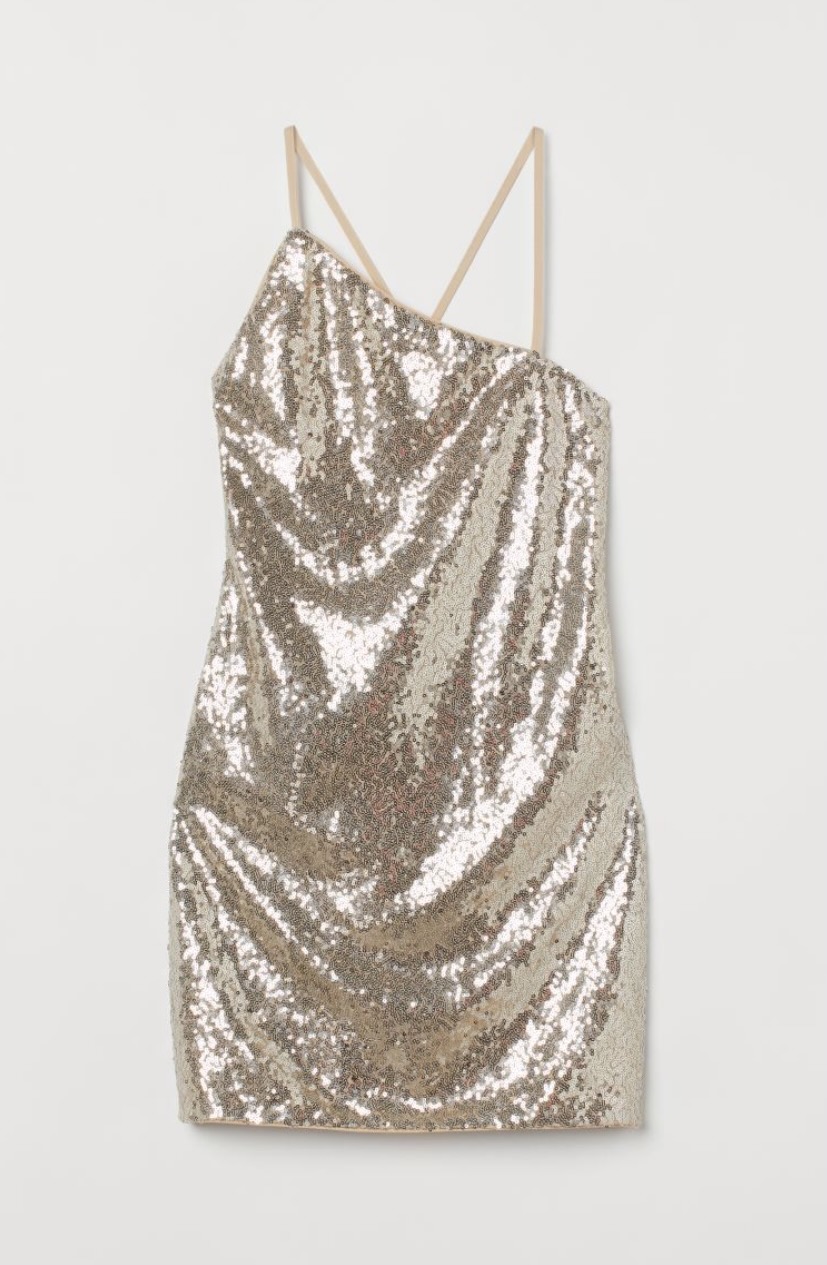 sequenced gold dress from H&M