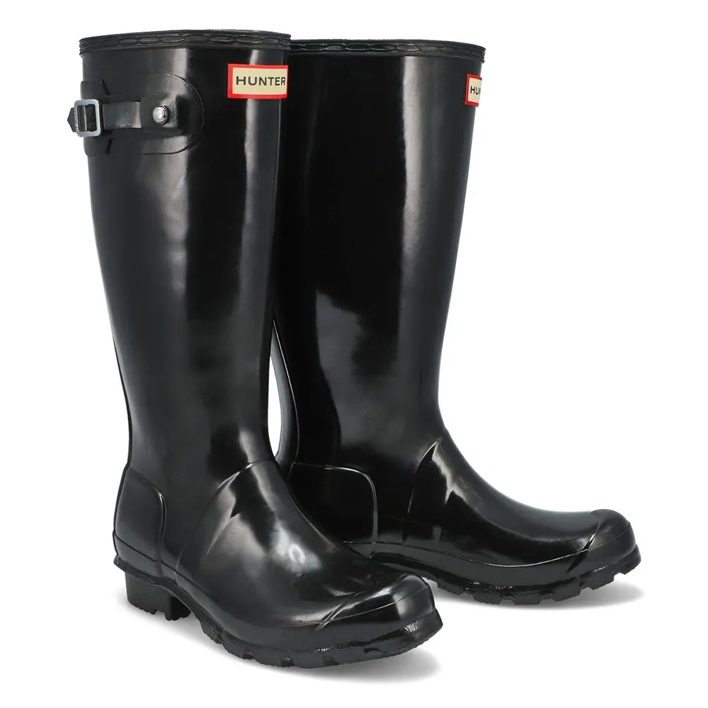 Black rain boots from Hunter, sold by SoftMoc.