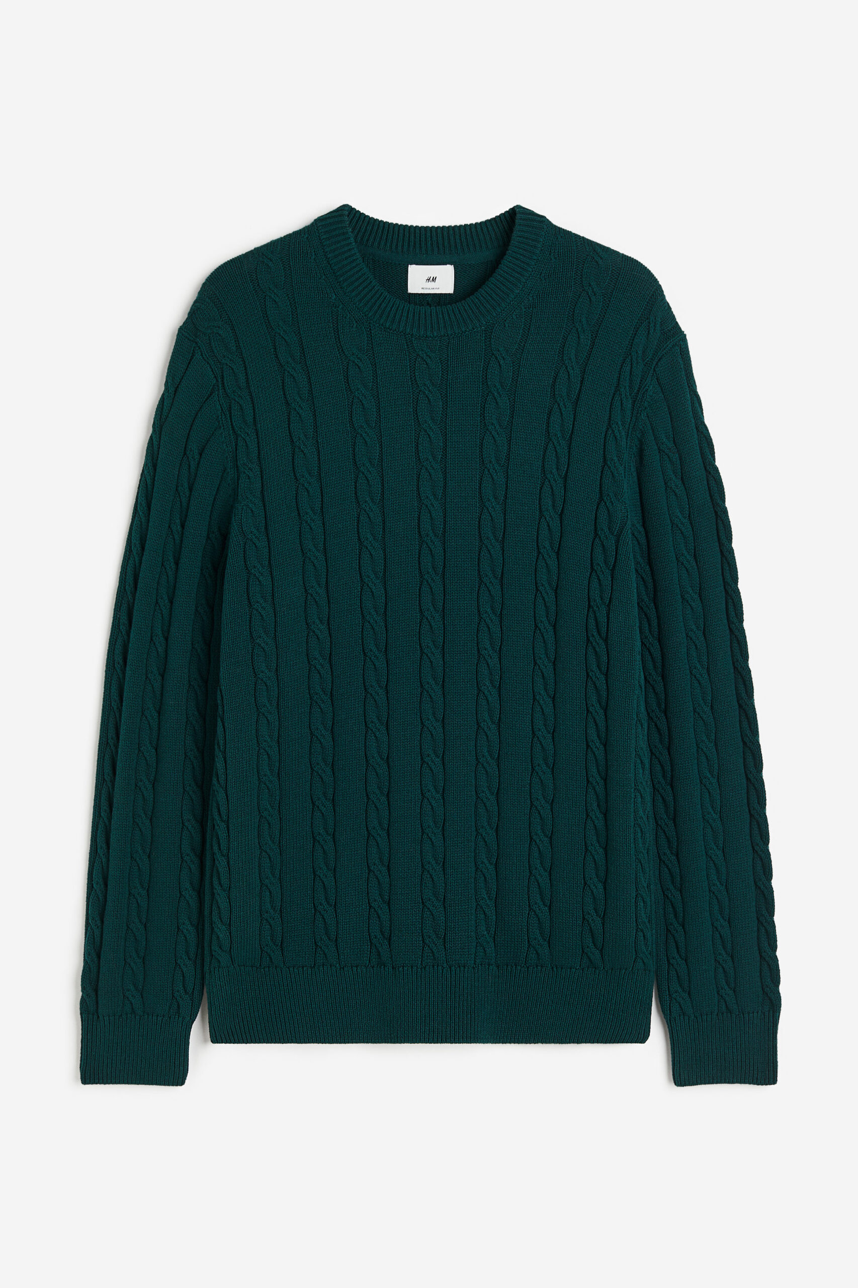 Men's forest green knit sweater.