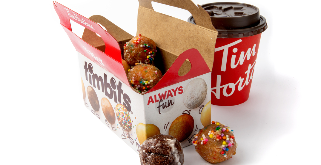 Timbits and coffee from Tim Hortons