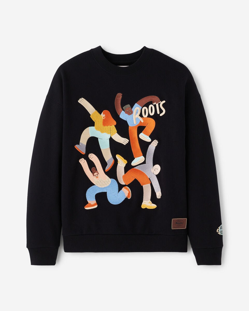 Black crewneck sweater from Roots