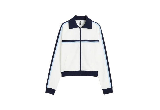 H&M Track Jacket black and white