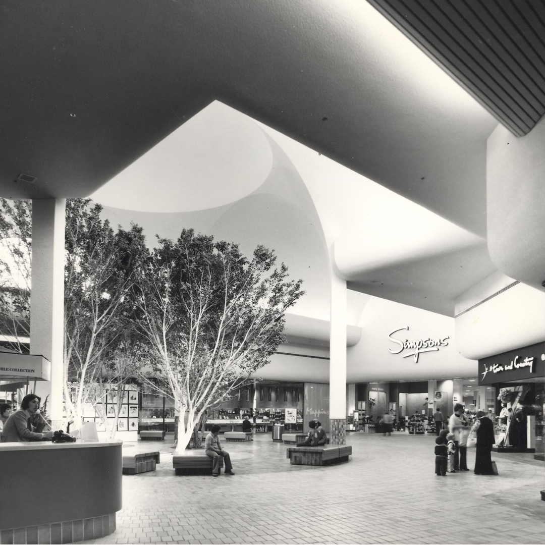 Centre court of Hillcrest Mall in 1974