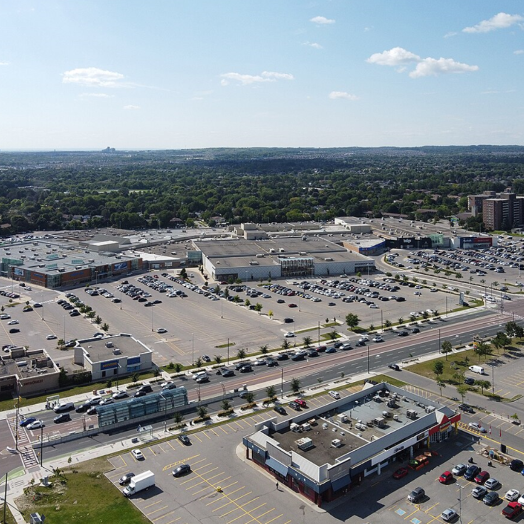 aerial shot of hillcrest mall