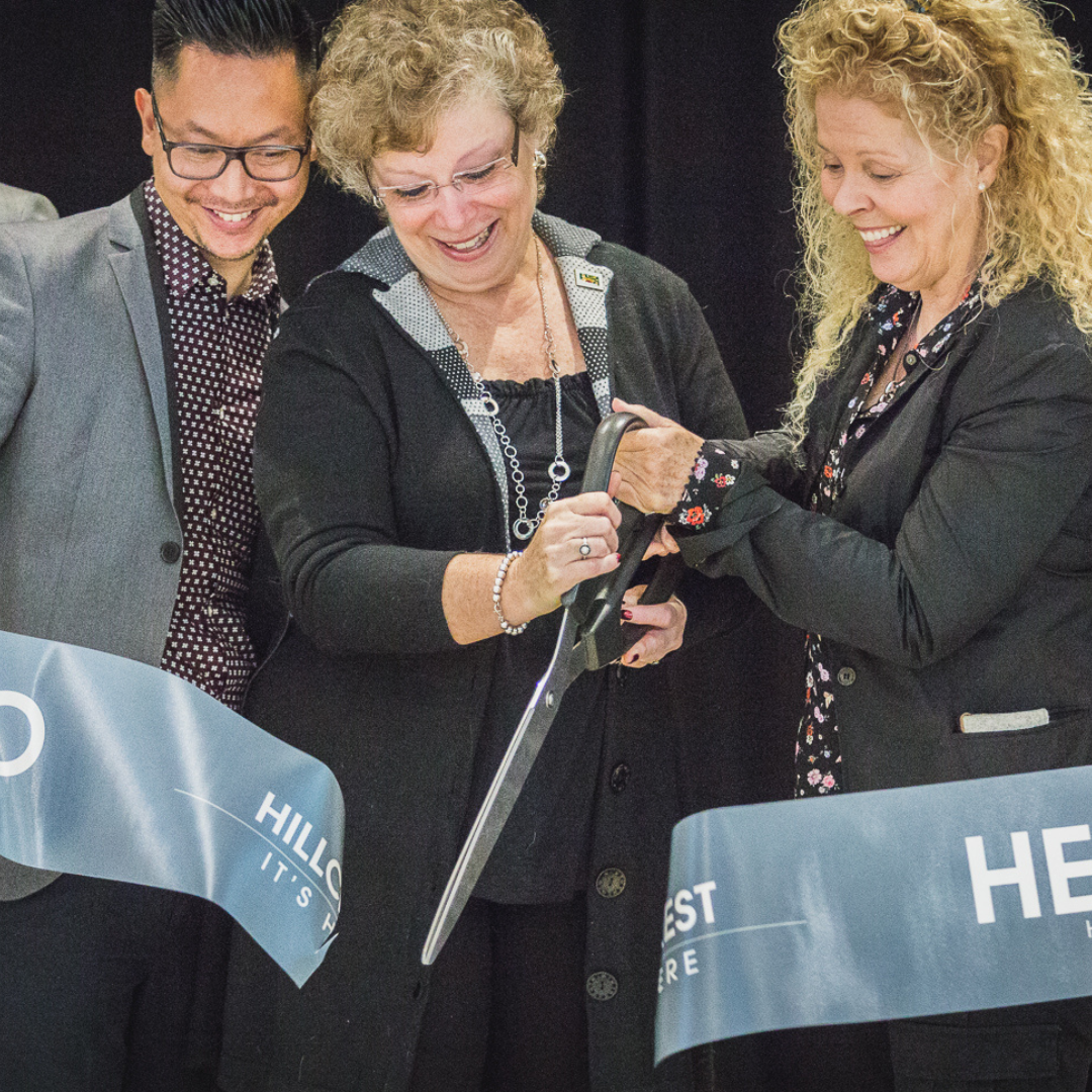 ribbon cutting of new hillcrest mall expansion