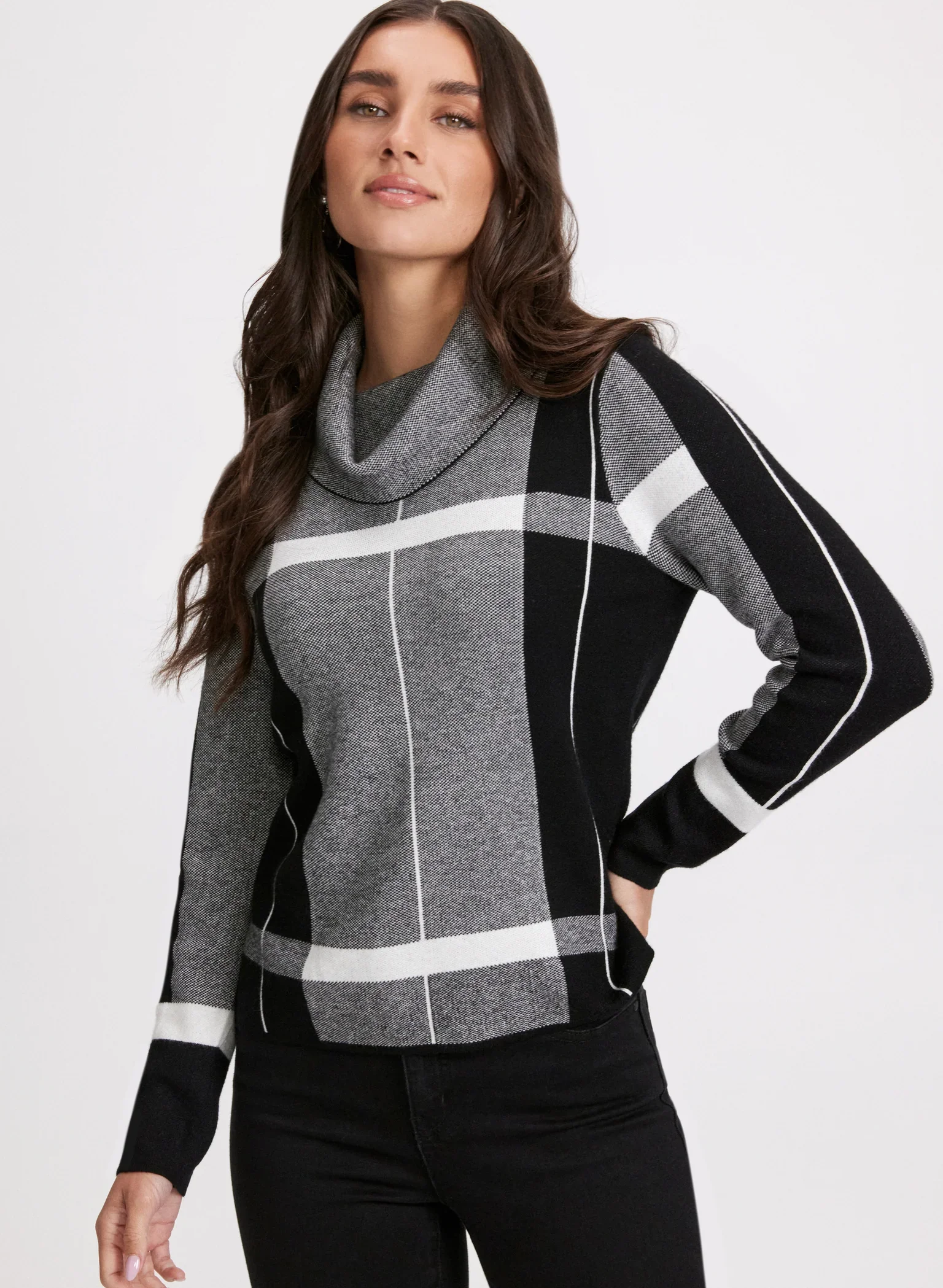 plaid turtleneck sweater from laura