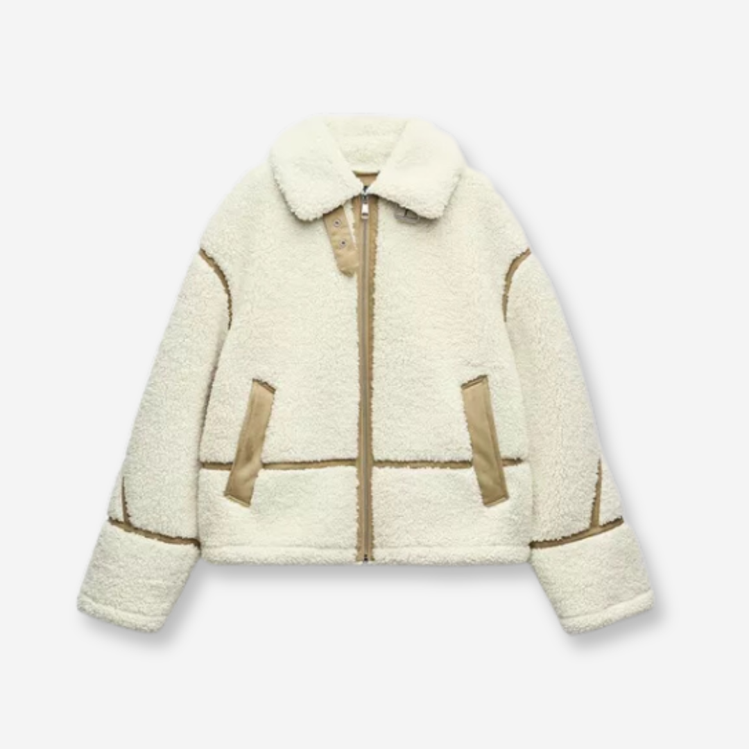 White sherpa coat