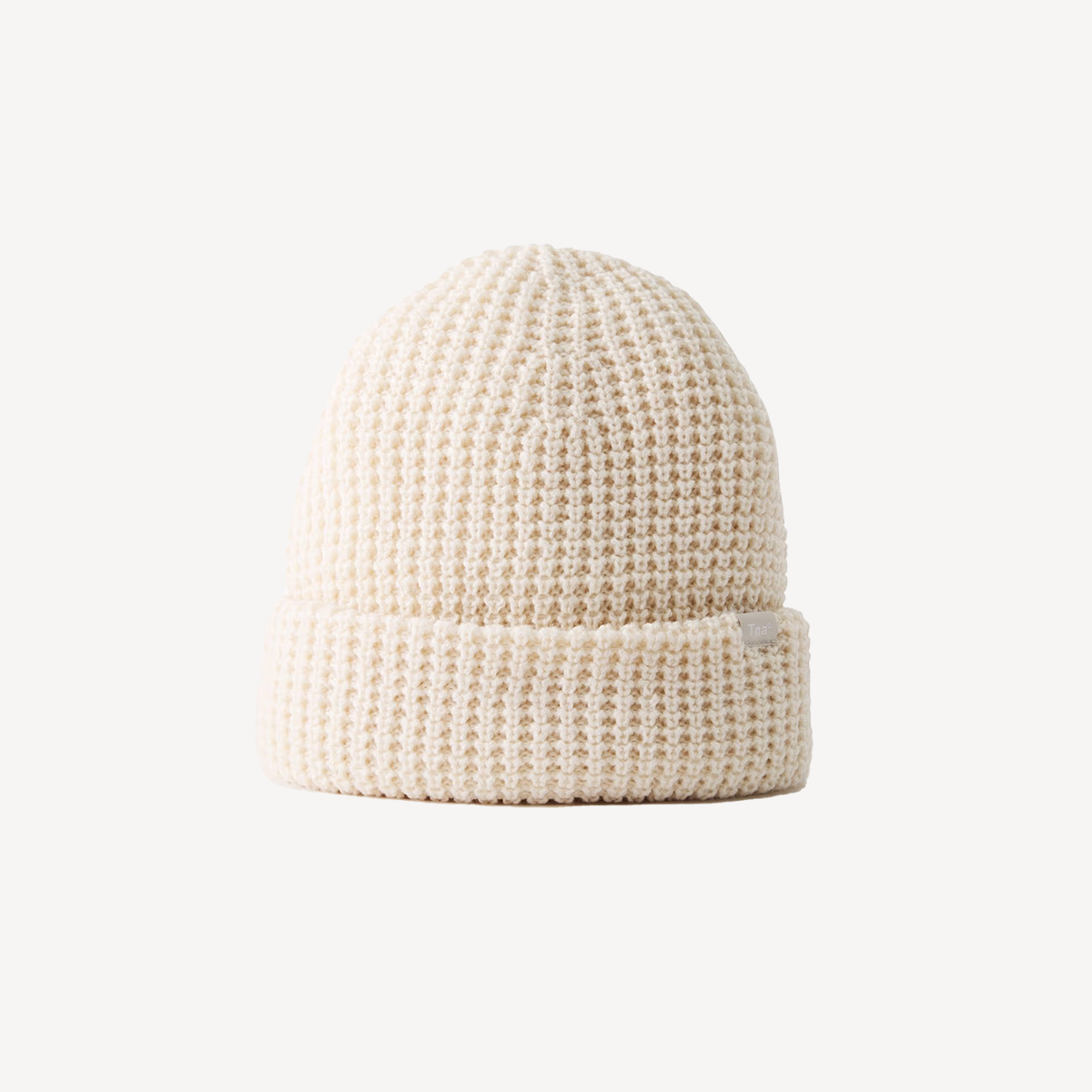 White knit beanie