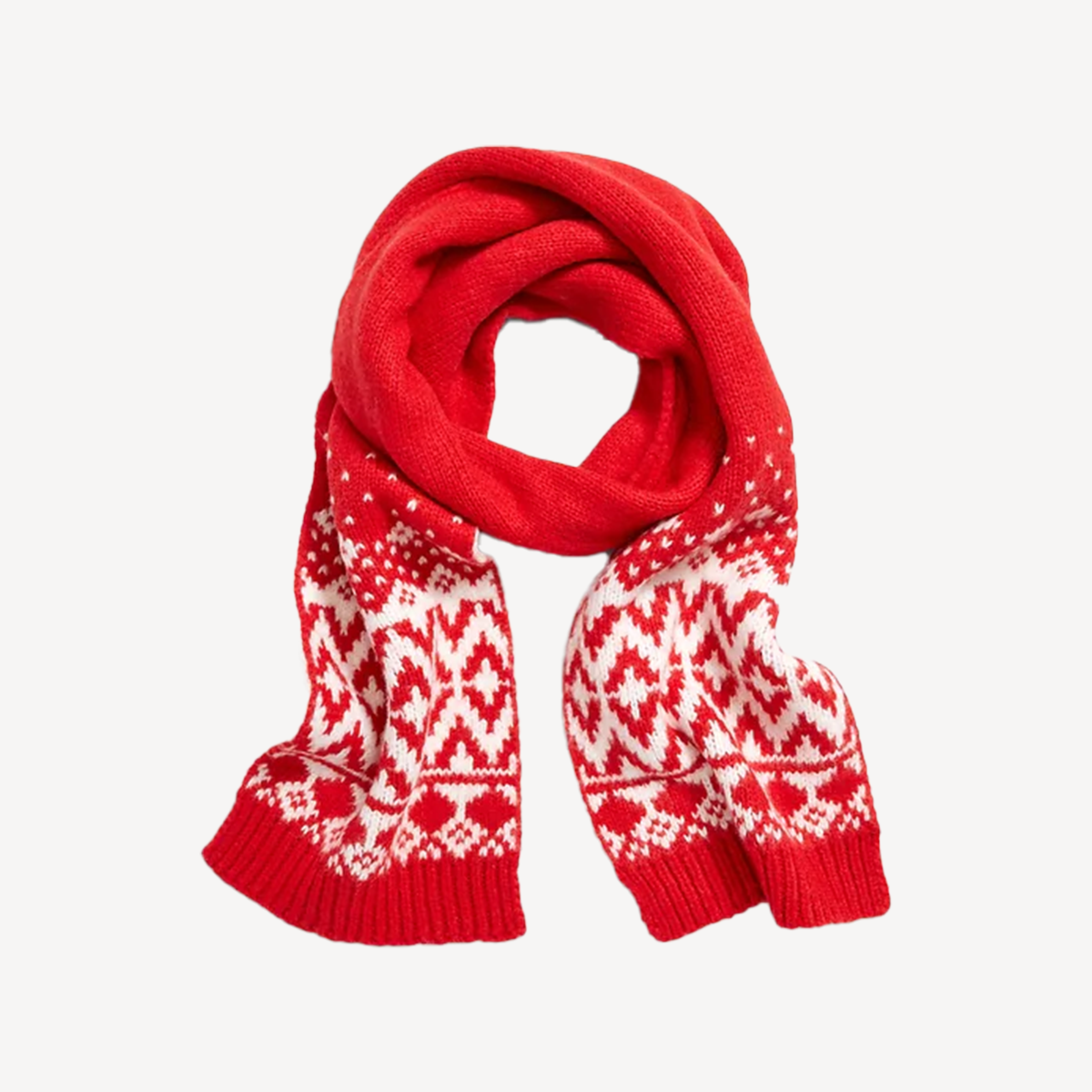 Red knit scarf